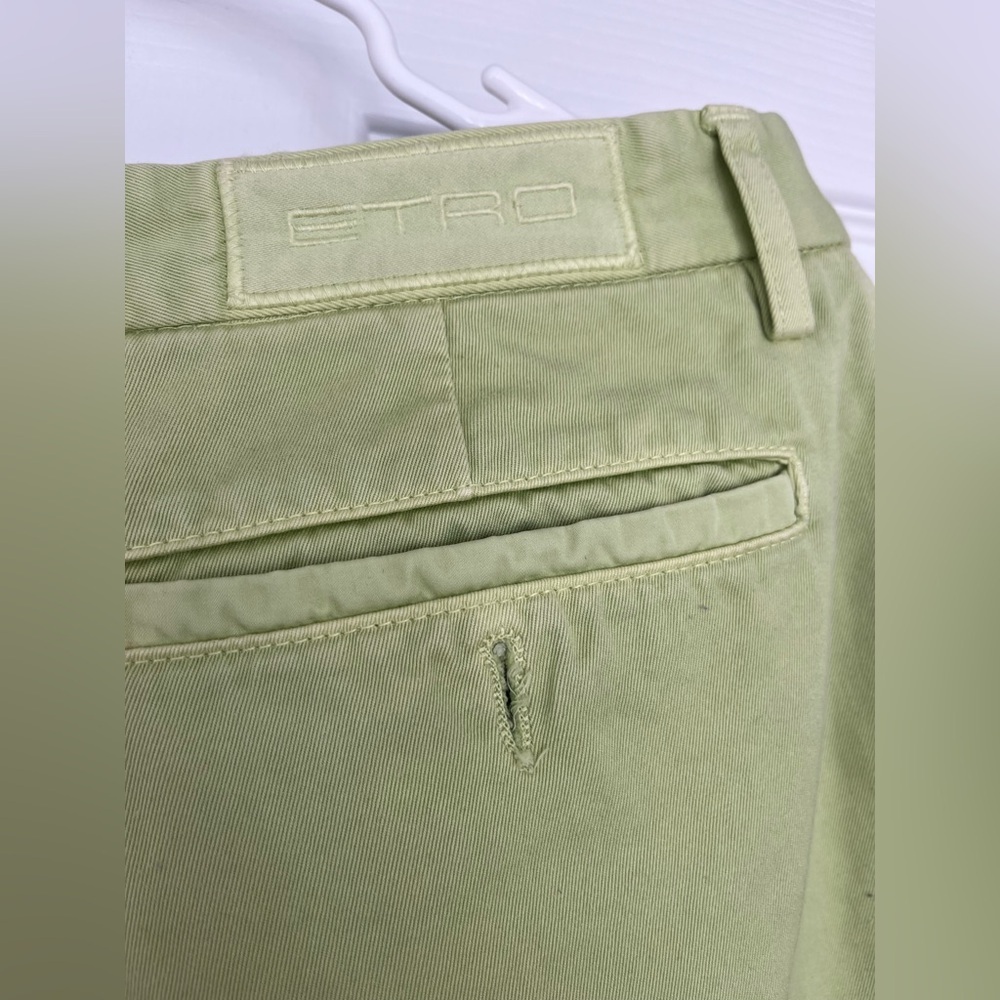 Etro Green Chinos with Straight Leg and Relaxed Fit Euro Size 48 US Size 12 - Picture 16 of 17